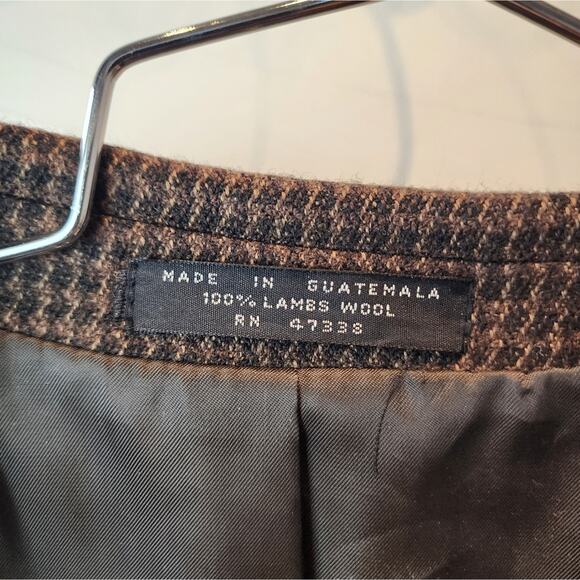 Jones New York Men's Wool Blazer Houndstooth Check Suit Jacket 44L - Picture 4 of 13